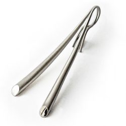 These long plain wiggly drops taper from 4mm and are approximately 54mm in length with a depth of 8mm. The solid silver earrings are elegant yet simple in design.