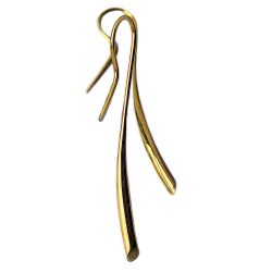 The short plain wiggly drop earrings are elegant yet simple in design. The solid 18ct yellow gold earrings taper from 3mm and are approx 38mm long.